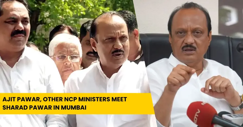 Ajit Pawar, Other NCP Ministers Meet Sharad Pawar in Mumbai