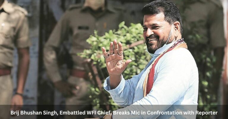 Brij Bhushan Singh, Embattled WFI Chief, Breaks Mic in Confrontation with Reporter