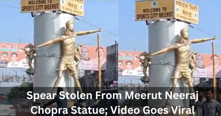Spear Stolen From Meerut Neeraj Chopra Statue; Video Goes Viral