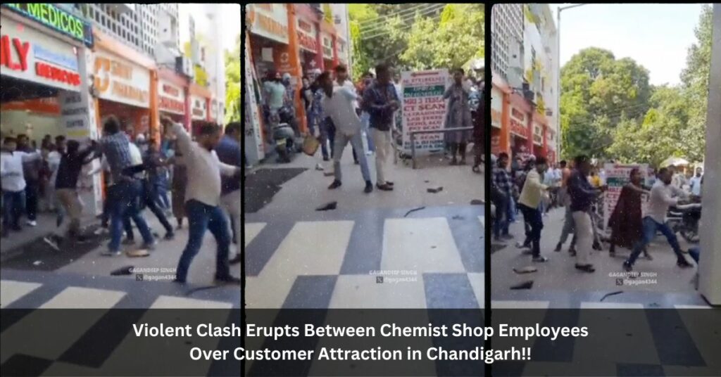 Violent Clash Erupts Between Chemist Shop Employees Over Customer Attraction in Chandigarh