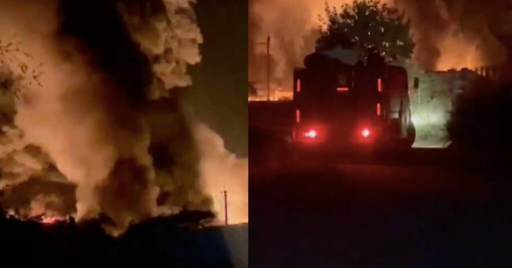 Massive Fire at a Chemical Plant in the Aravalli Mountains, Gujarat; Images Emerge