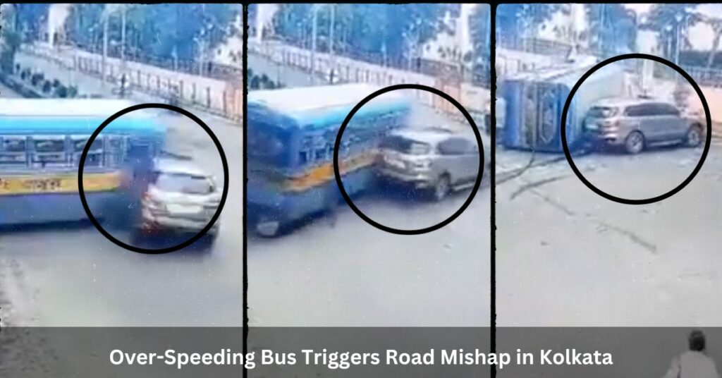 Over-Speeding Bus Triggers Road Mishap in Kolkata