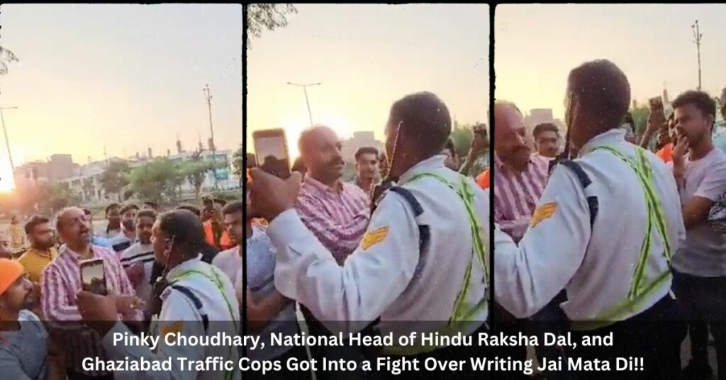 Pinky Choudhary, National Head of Hindu Raksha Dal, and Ghaziabad Traffic Cops Got Into a Fight Over Writing Jai Mata Di