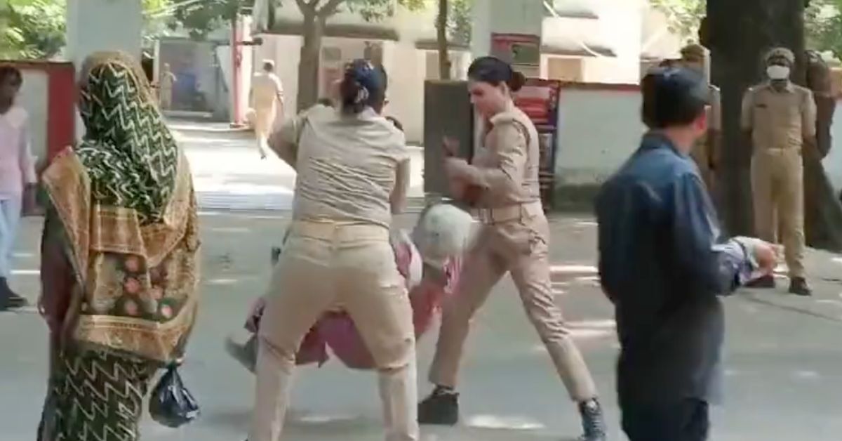 Woman Dragged by Police in Hardoi, Uttar Pradesh 