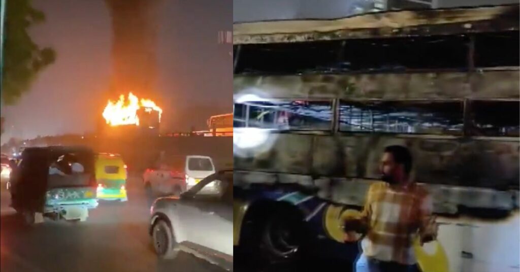 Haryana Two People Died in the Fire in a Bus on the Delhi-jaipur Expressway in Gurugram