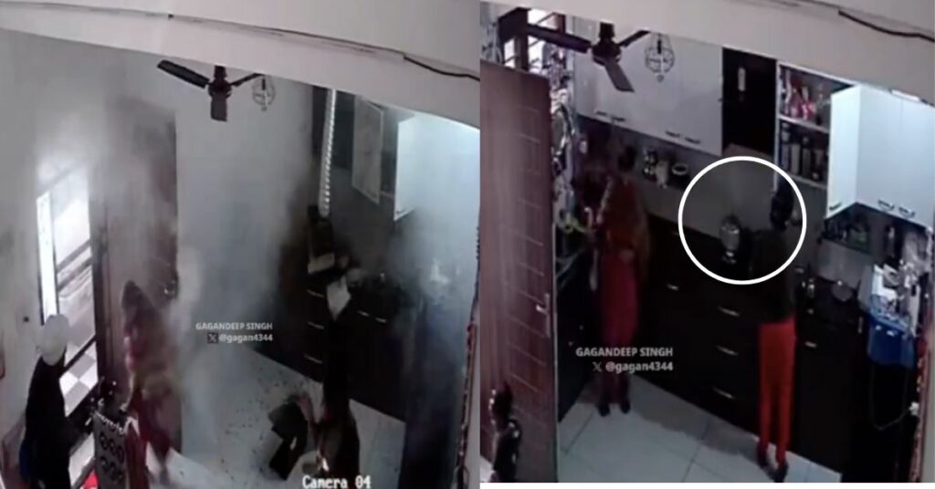 CCTV Footage Reveals Close Call in Kitchen Cooker Blast