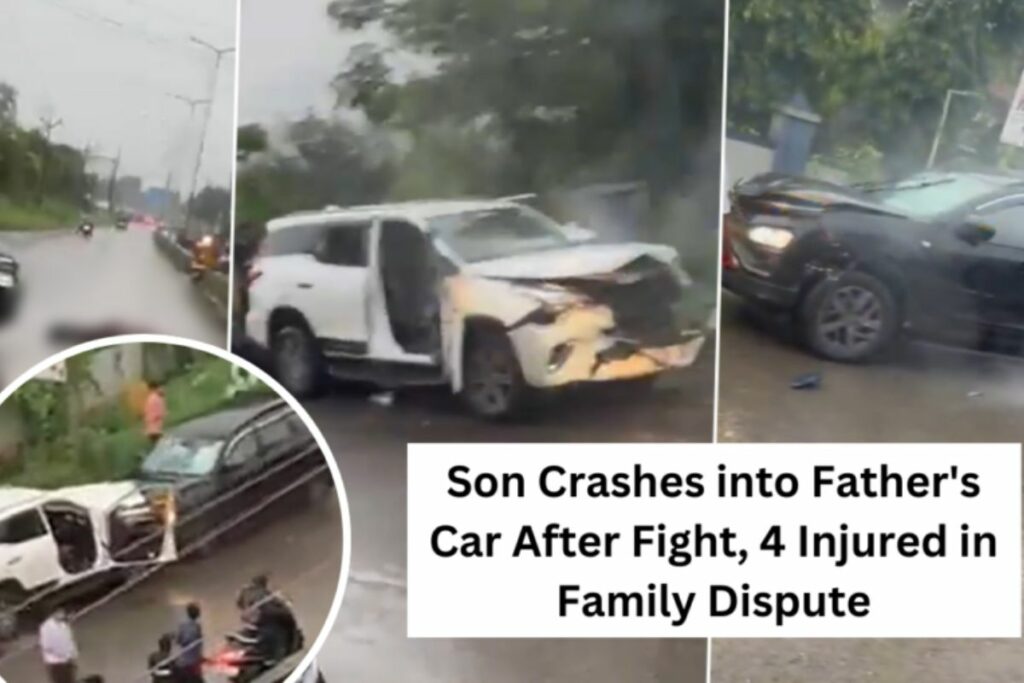 Son Crashes into Father's Car After Fight, 4 Injured in Family Dispute