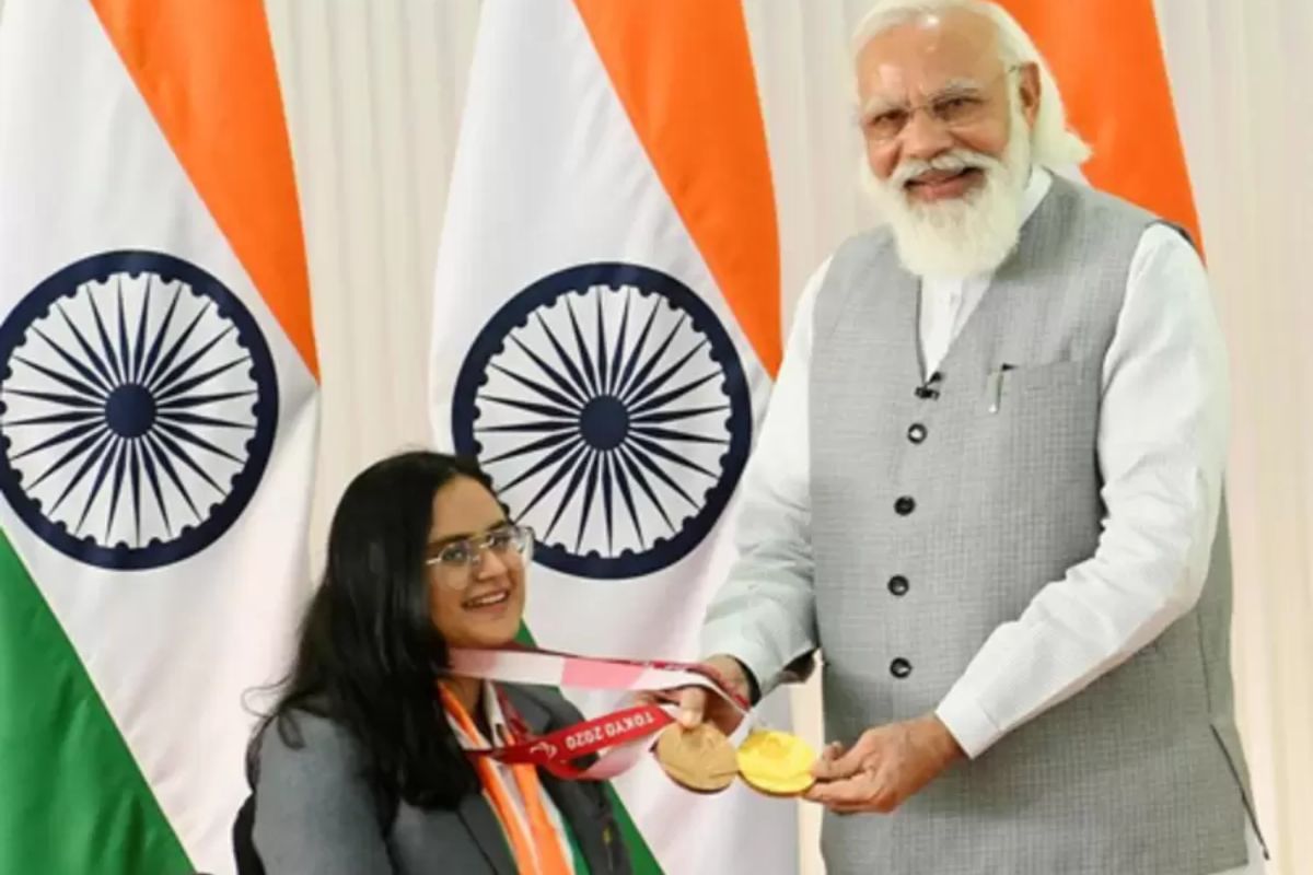 Avani Lekhara with PM Narendra Modi