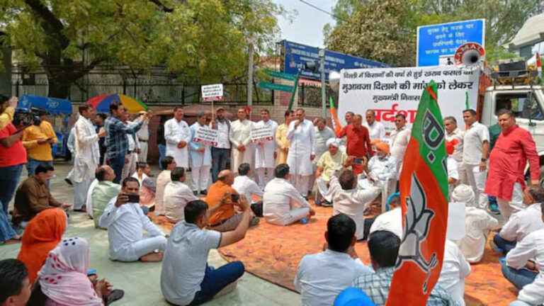 BJP Stages Protest Over Alleged Lavish Renovation of Kejriwal’s Bungalow.