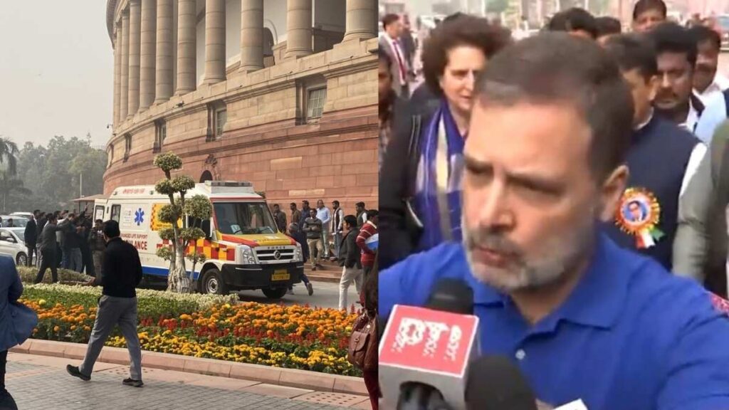 Ambulance arrives in Lok Sabha as Rahul Gandhi admits to pushing MPs; BJP MP injured in scuffle