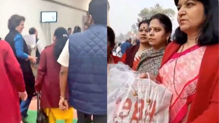 Bhubaneswar BJP MP Aparajita Sarangi gifts ‘1984’ bag to Priyanka Gandhi