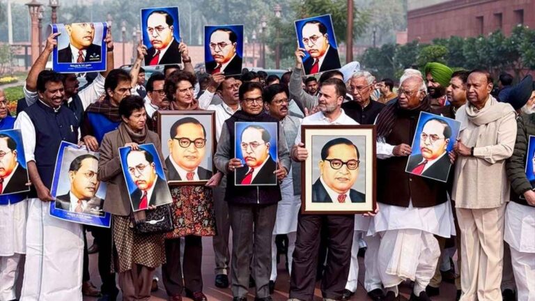 Rahul Gandhi demands apology from home minister for “Insulting babasaheb ambedkar”